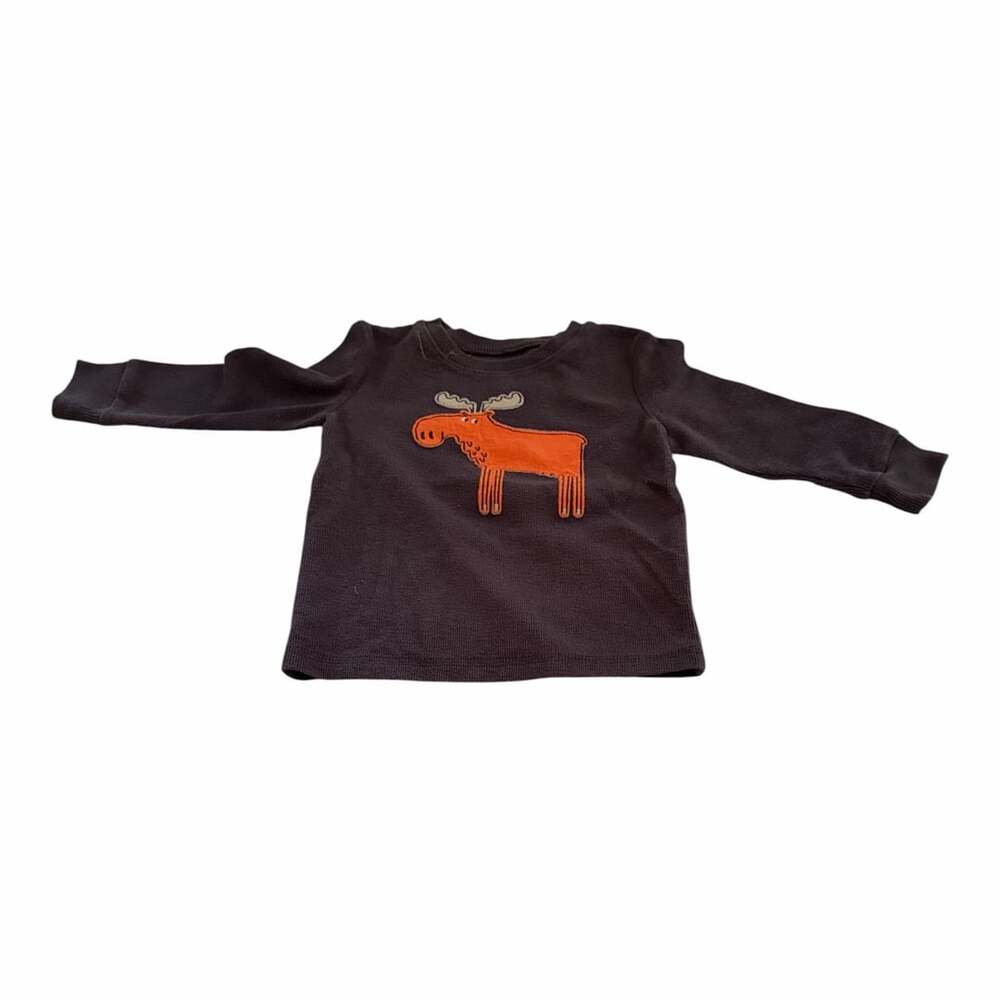 Jumping Beans Toddler Boys LS Waffle Knit Shirt with Moose Graphic Size 2T